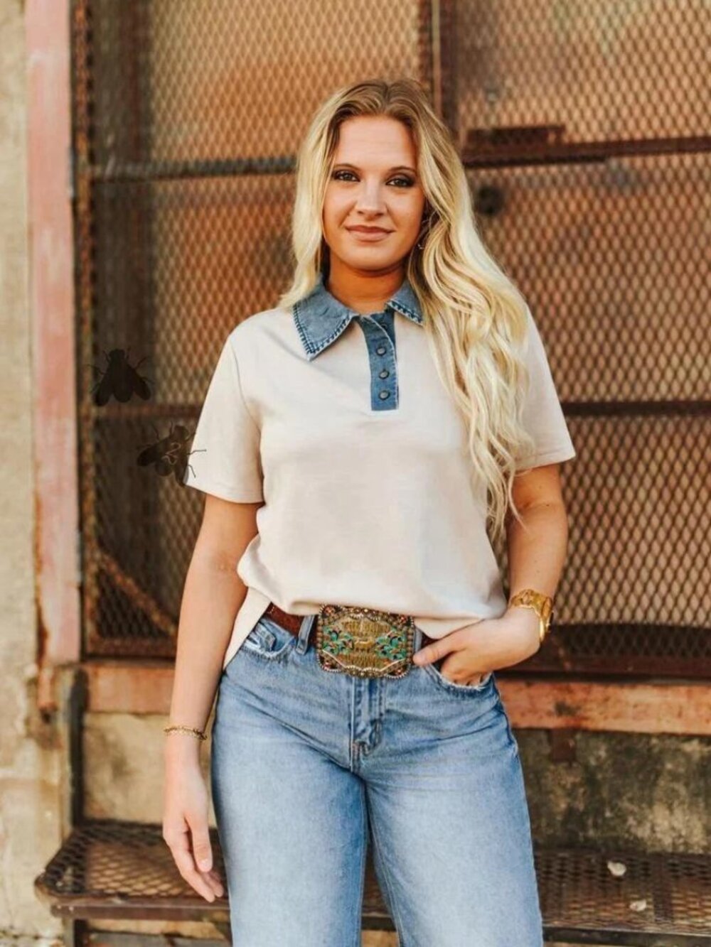 Womens 2fly Co. Brockton top, Dusty, Large, NWT
